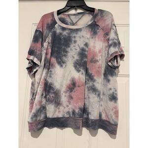 Women's Easel boho tie dye extremely oversized sz‎ S short sleeve t shirt #1237